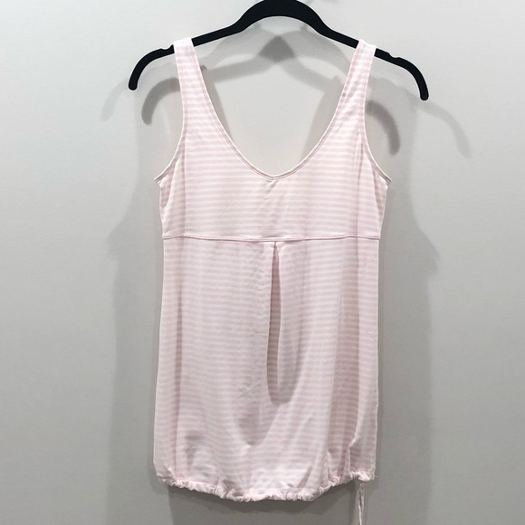Lucy Pink White Striped Core Up Tunic Tank Small - Picture 4 of 7